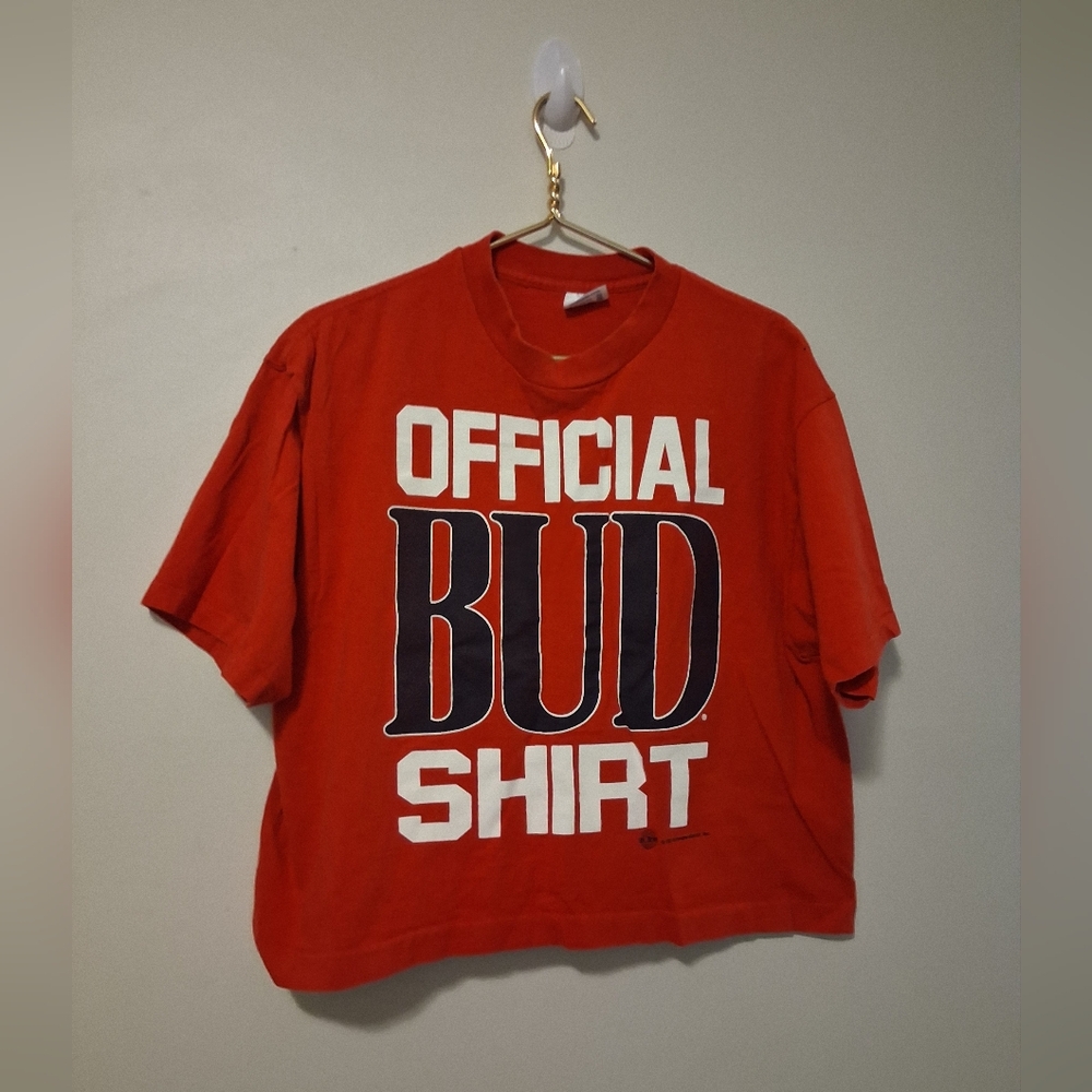 Vintage 1993 Official Bud Shirt Red Graphic Tee